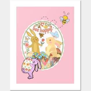 Easter Bee Hoppy Cute Bunny Spring Design Posters and Art